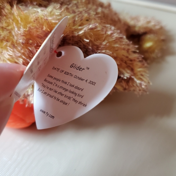 Vintage Ty Beanie baby Glider fuzzy cute bird 2001 with tags - Picture 4 of 5